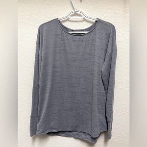 KUHL Heather Blue Crew Neck Crossback Long Sleeve Shirt Activewear Size XL